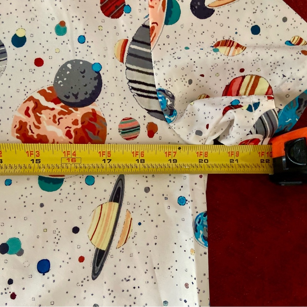 Space Patterned Button Down - White Short Sleeve - image 8